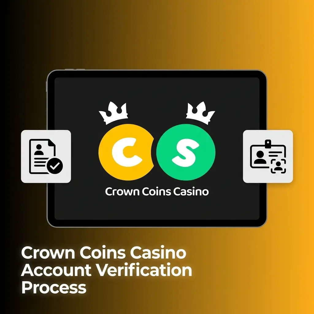 Crown Coins Casino account verification process showing ID upload, proof of address, and document review steps