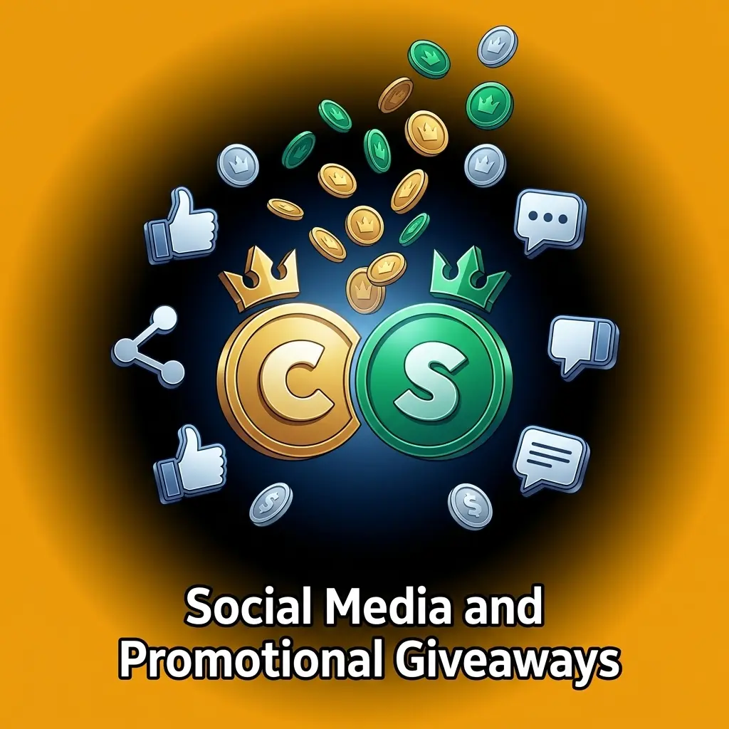 Crown Coins Casino social media giveaway promoting free Sweeps Coins and Crown Coins contests on Facebook