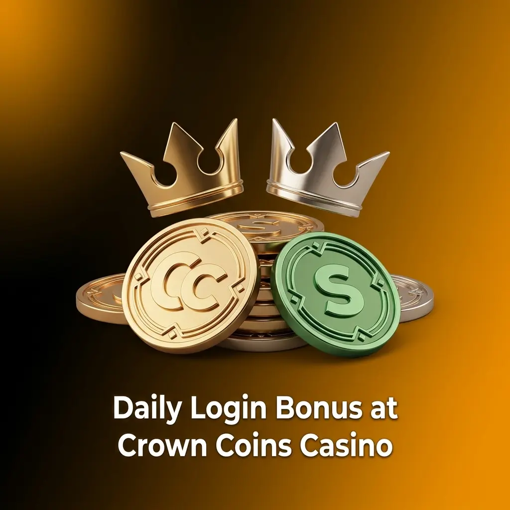 Crown Coins Casino daily login bonus rewarding players with free coins automatically on each consecutive login session