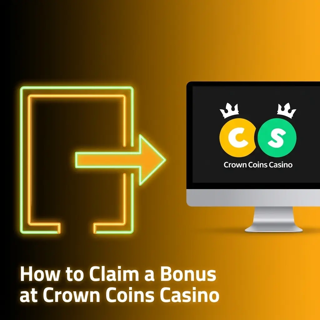 Step-by-step guide on how to claim a bonus at Crown Coins Casino, including welcome coins and promotions page instructions