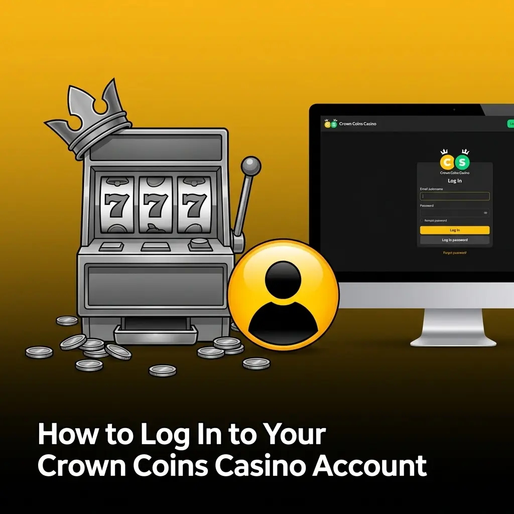 Crown Coins Casino login page showing sign-in form with email and password fields for quick account access